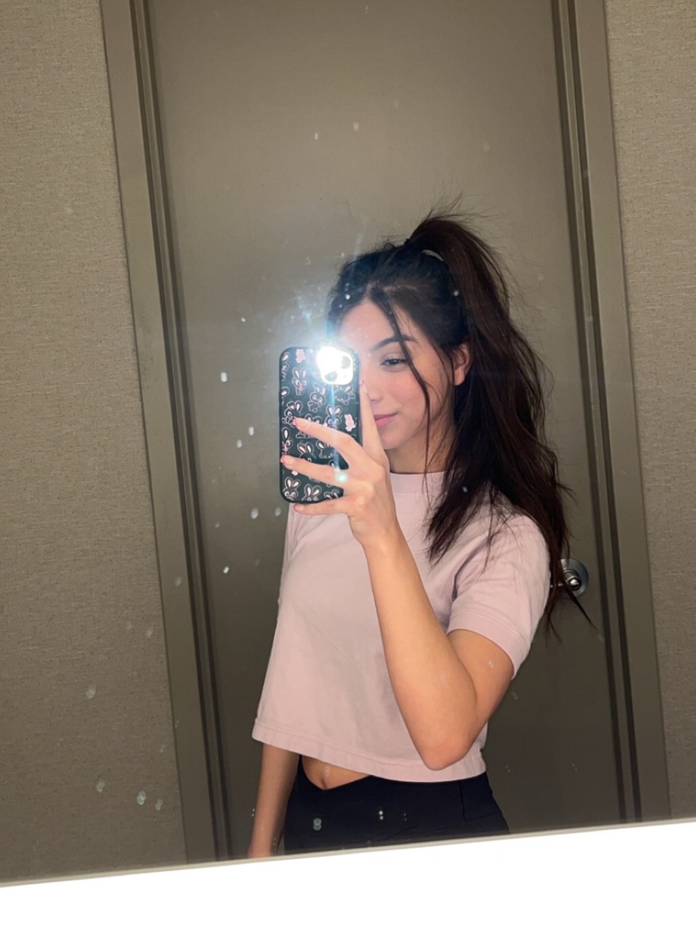Urban Renewal Pale Pink Crop Tee